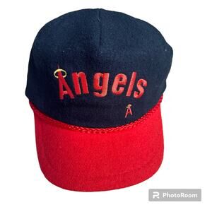 Vintage‎ California LA Angels Anaheim Felt Baseball Hat Rope Cap Adjustable MLB